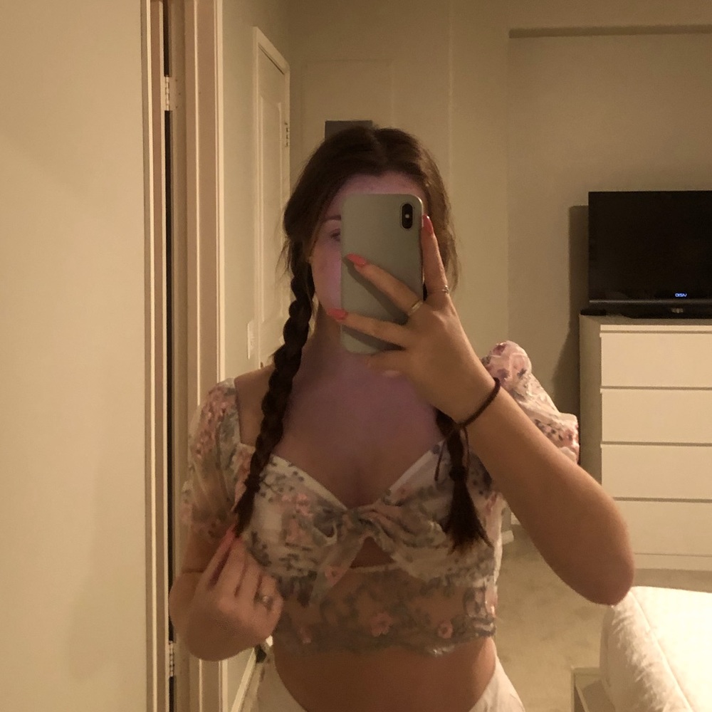 sheer floral top